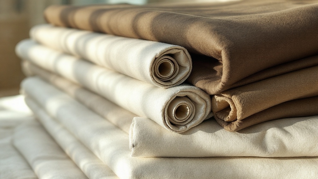 Rollos de tela de ropa de baño apilados ordenadamente en mezclas de nylon y elastano listos para la sala de corte