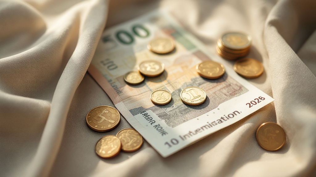 Close-up of international currency notes and coins on a flat surface
