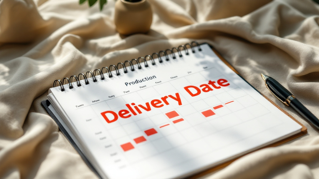 Open production calendar with scheduled delivery dates marked in red on a desk