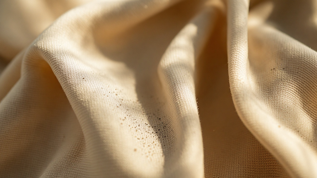 Close-up of fabric surface showing pilling texture on a knit jersey swatch under studio lighting